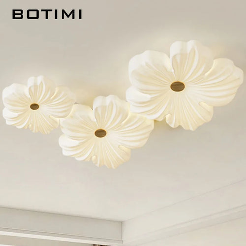 Plafonnier Fleurs Modernes Montage Surface Blanc - vue 5 sur 10