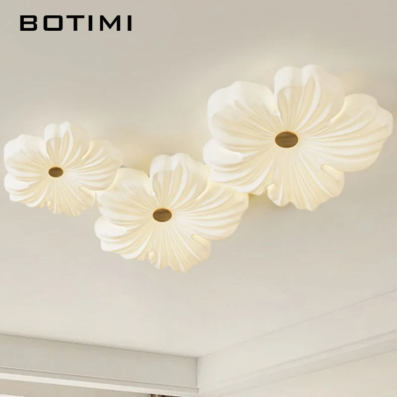 Plafonnier Fleurs Modernes Montage Surface Blanc - vue 5 sur 10