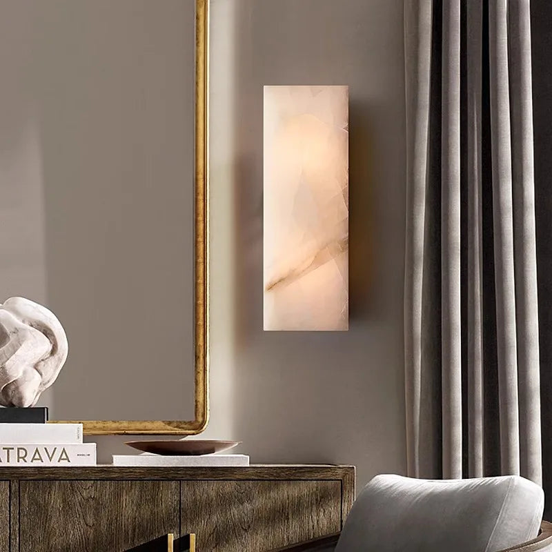 applique murale led dimmable design marbre naturel étanche pour intérieur extérieur - vue 6 sur 9