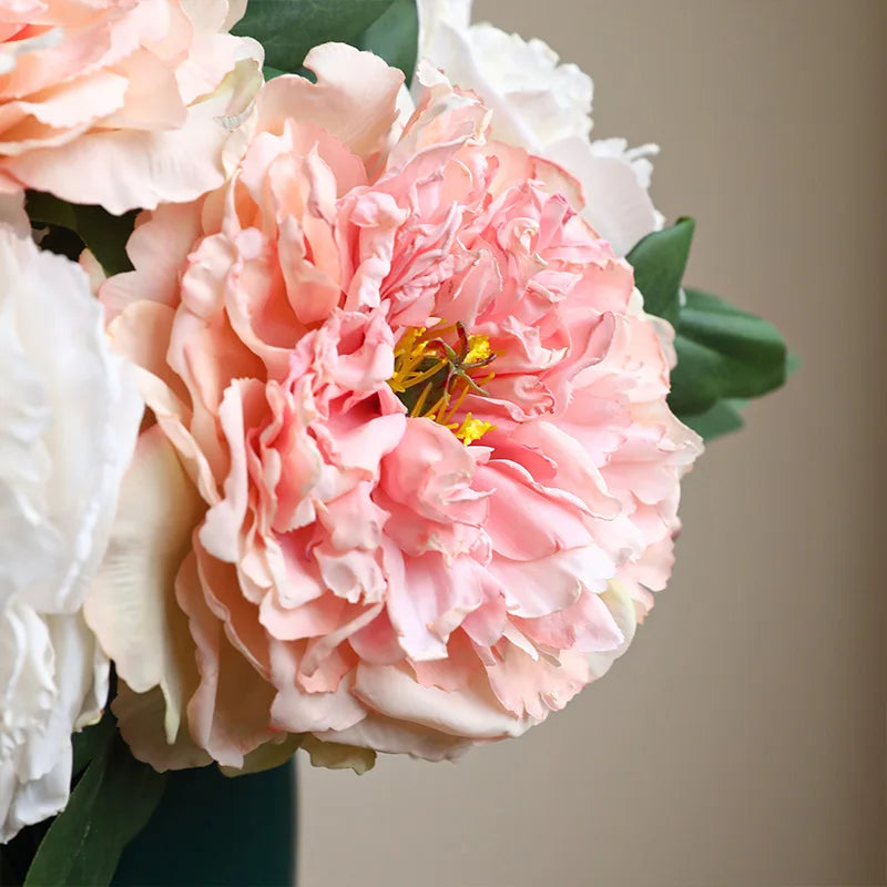 bouquet de pivoines artificielles en soie pour mariage et décoration intérieure - vue 4 sur 21