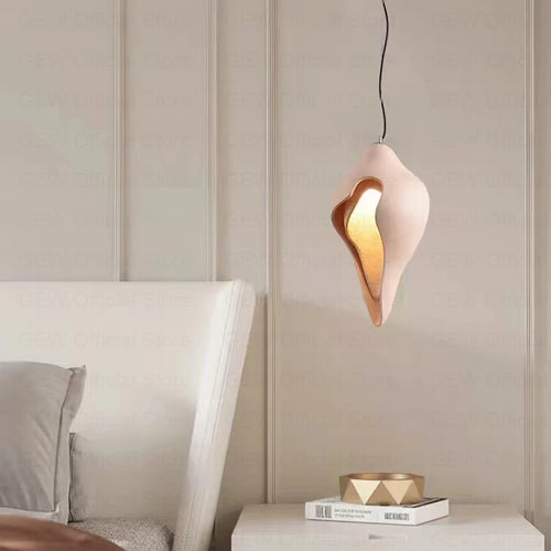 lustre moderne en plâtre design créatif conque suspension