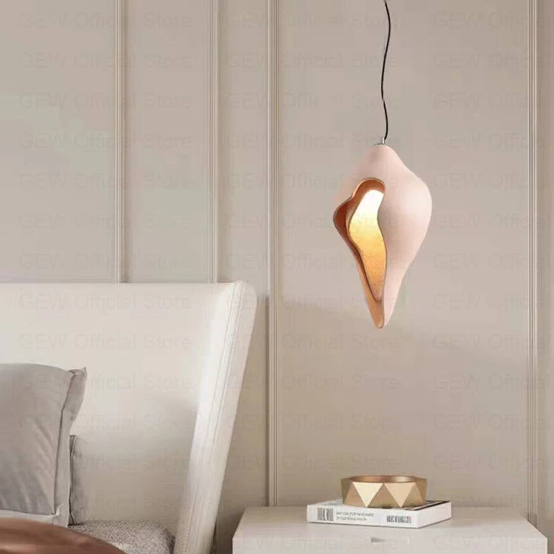 lustre moderne en plâtre design créatif conque suspension - vue 4 sur 9