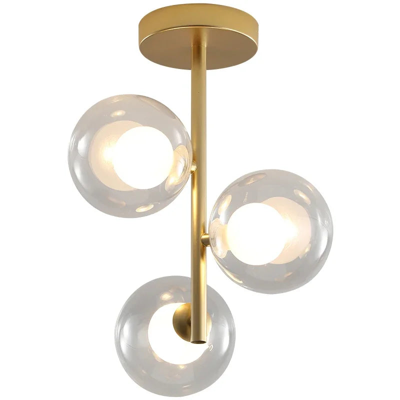 Lustre verre plafonnier maison salle suspension luminaires bar - vue 7 sur 8