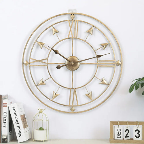 Wrought Iron Wall Clock for Living Room, Home Warm Decoration, Retro Silent Clock - vue 5 sur 7