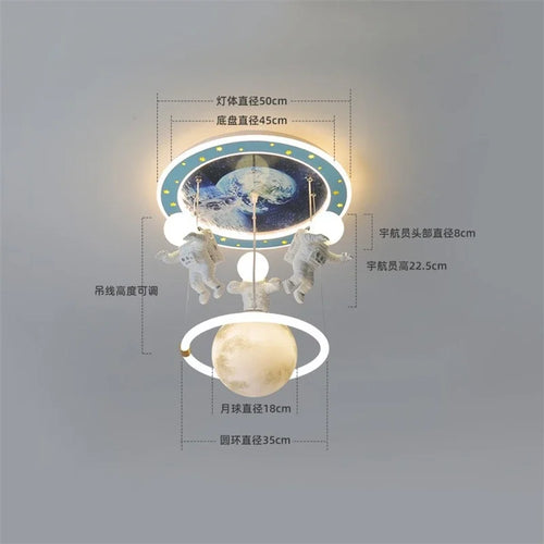 plafonnier led nordique astronaute idéal pour décoration intérieure - vue 7 sur 7