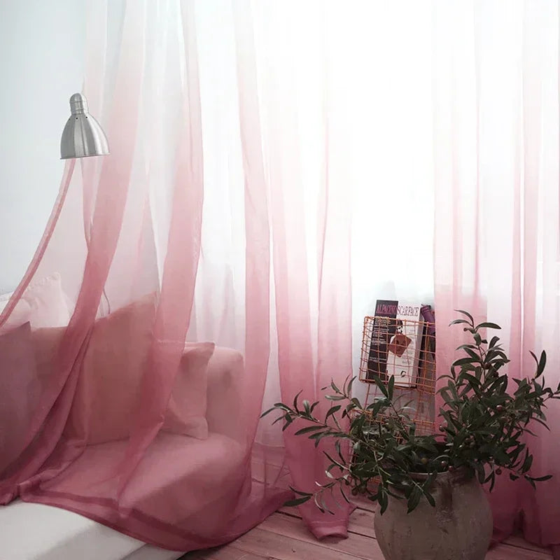 Voilage tulle dégradé moderne léger pour salon chambre - vue 9 sur 10
