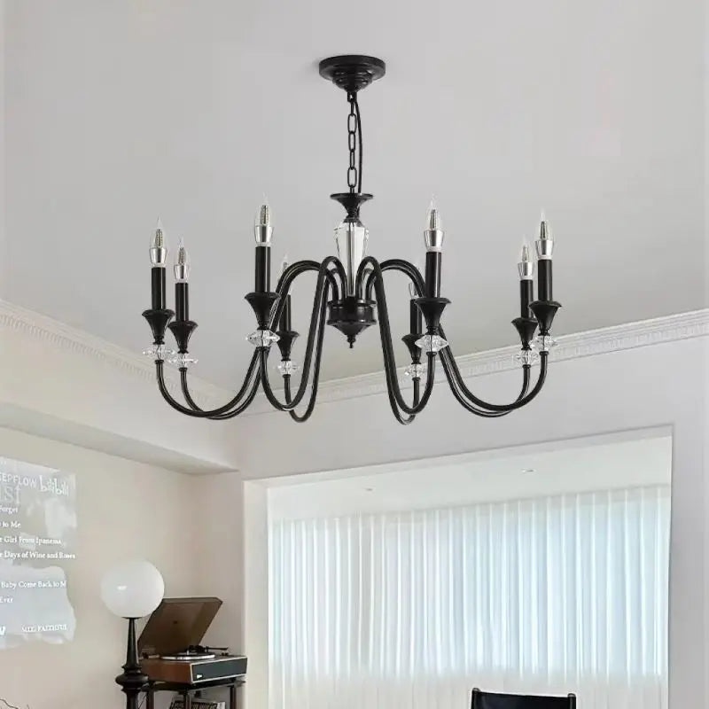 lustre en cristal rétro au design élégant pour éclairage intérieur - vue 4 sur 11