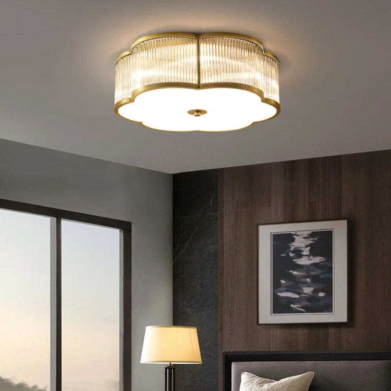Suspension ou plafonnier en verre de cuivre E27 lampe à LED montée au plafond pour salon allée chambre Lampara luminaire intérieur - vue 5 sur 8