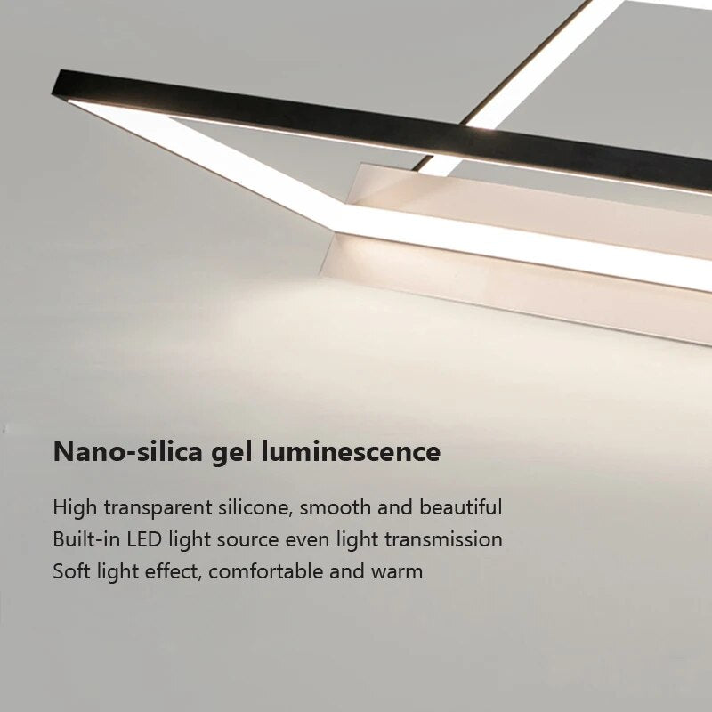 Plafonnier LED ligne lumière simple déco intérieure - vue 6 sur 9