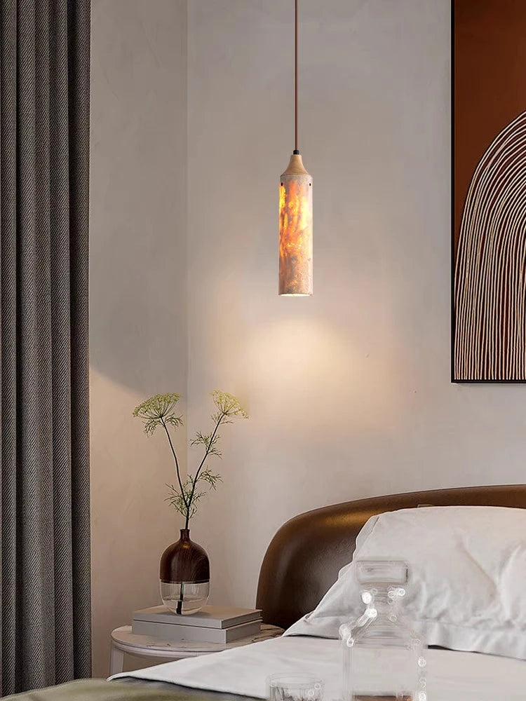 lustre en bois japonais design wabi-sabi pour décoration intérieure - vue 6 sur 11