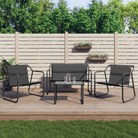 ensemble de jardin 4 pièces avec coussins en acier