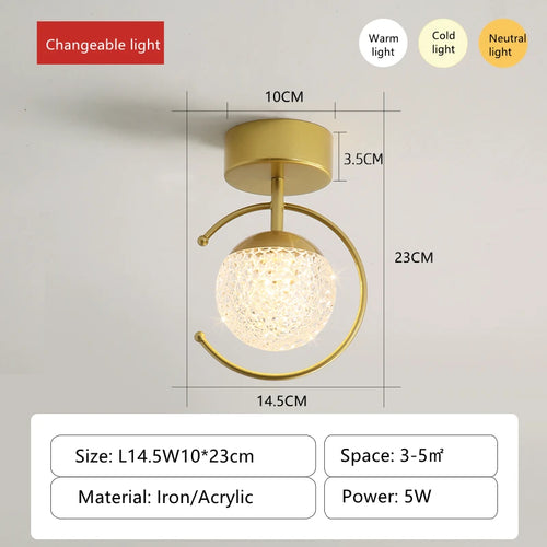 plafonnier led acrylique éclairage luxe intérieur gradation continue - vue 9 sur 10