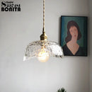 suspension en cuivre et verre pour restaurant vintage