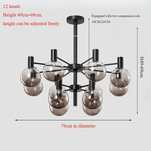 Nordic minimalist glass pendant light for modern decor - vue 8 sur 14