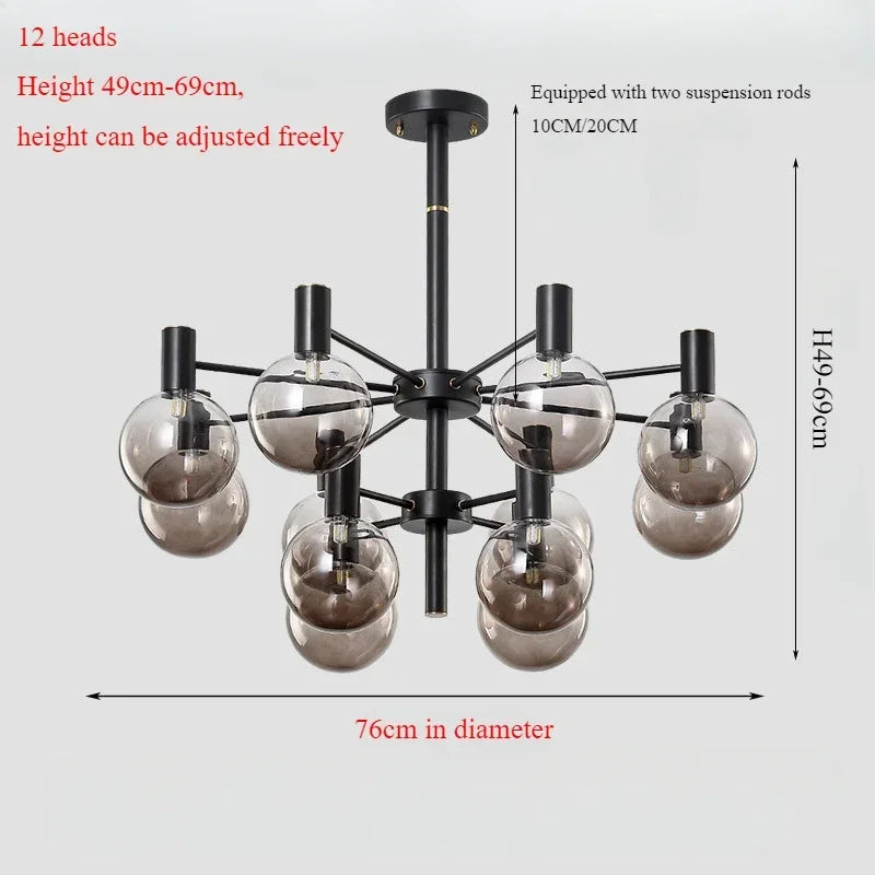 Nordic minimalist glass pendant light for modern decor - vue 7 sur 14