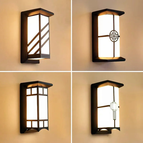 LED applique extérieure en plastique/aluminium porte d'entrée étanche IP65 applique jardin Patio terrasse maison luminaire mural - vue 3 sur 15
