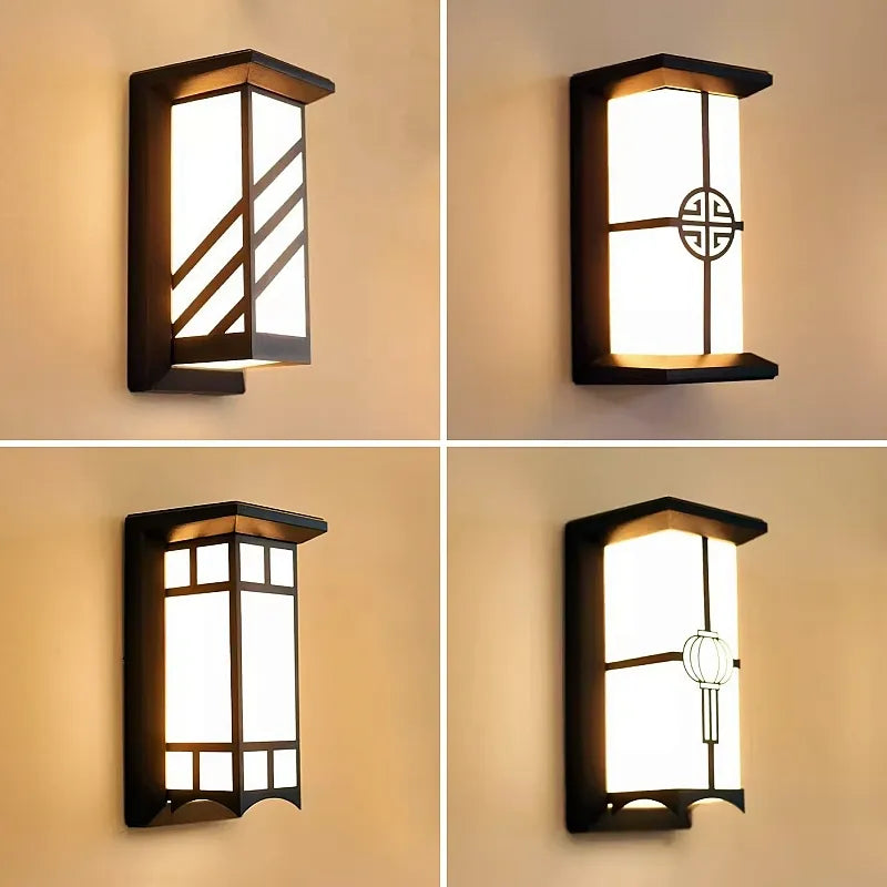 LED applique extérieure en plastique/aluminium porte d'entrée étanche IP65 applique jardin Patio terrasse maison luminaire mural - vue 3 sur 15
