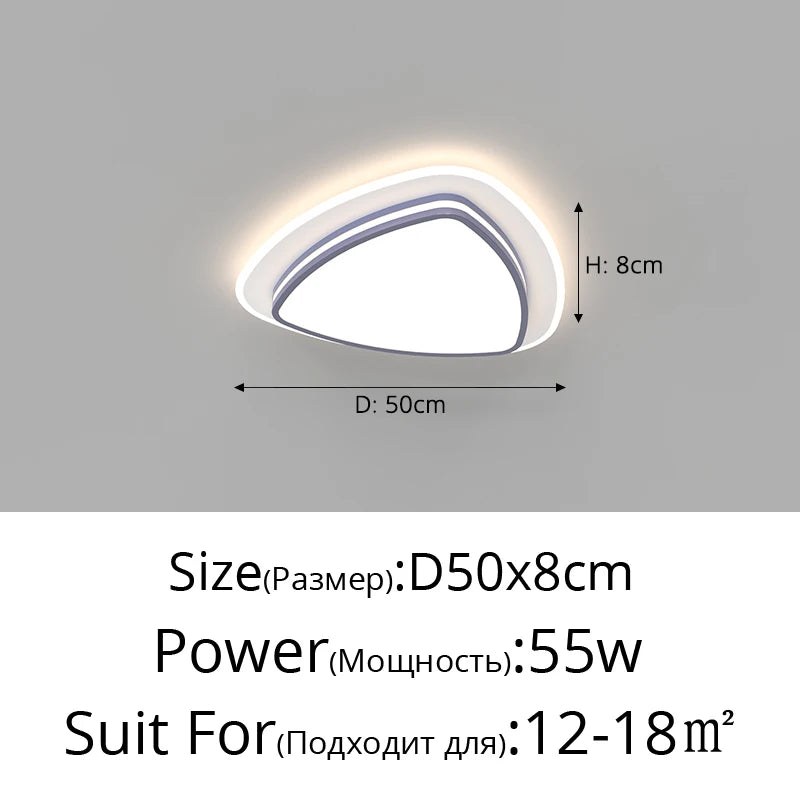 Modern minimalist LED ceiling light for creative decor - vue 11 sur 15