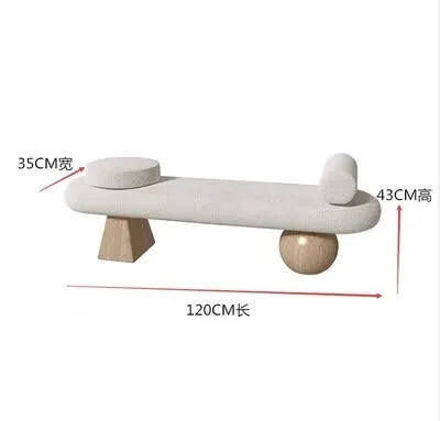 tabouret nordique en bois massif pour chaussures et repos - vue 15 sur 27