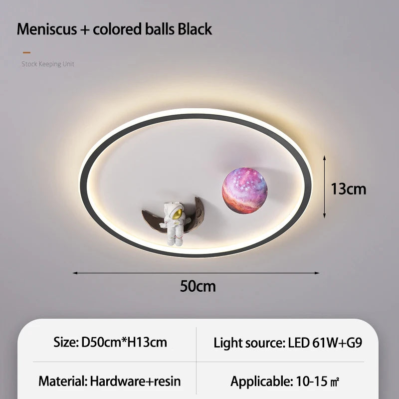 SANDYHA moderne espace planète plafonnier lampe de dessin animé chambre d'enfants Lampa Sufitowa Techo Plafonnier lampara Colgantes Para - vue 13 sur 16