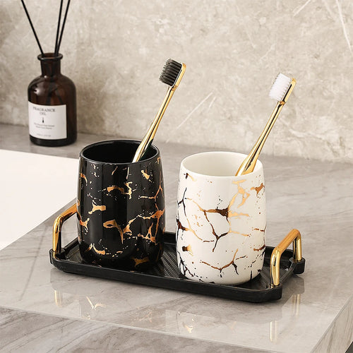 tasse en céramique marbrée haut de gamme pour couples décorative - vue 2 sur 26