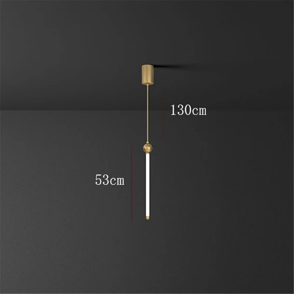 Minimalist Nordic tube pendant light for elegant interiors - vue 8 sur 8