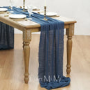 Chemin de table coton gaze style vintage mariage