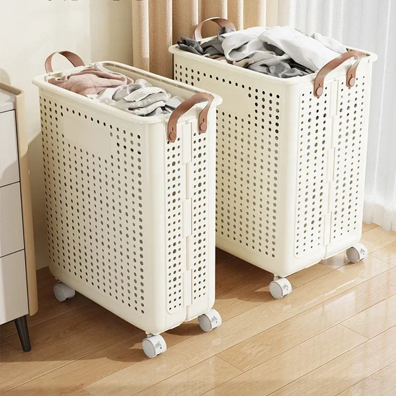 Dirty clothes basket, folding multifunctional handheld dirty clothes basket, large capacity collection basket, storage basket - vue 2 sur 8