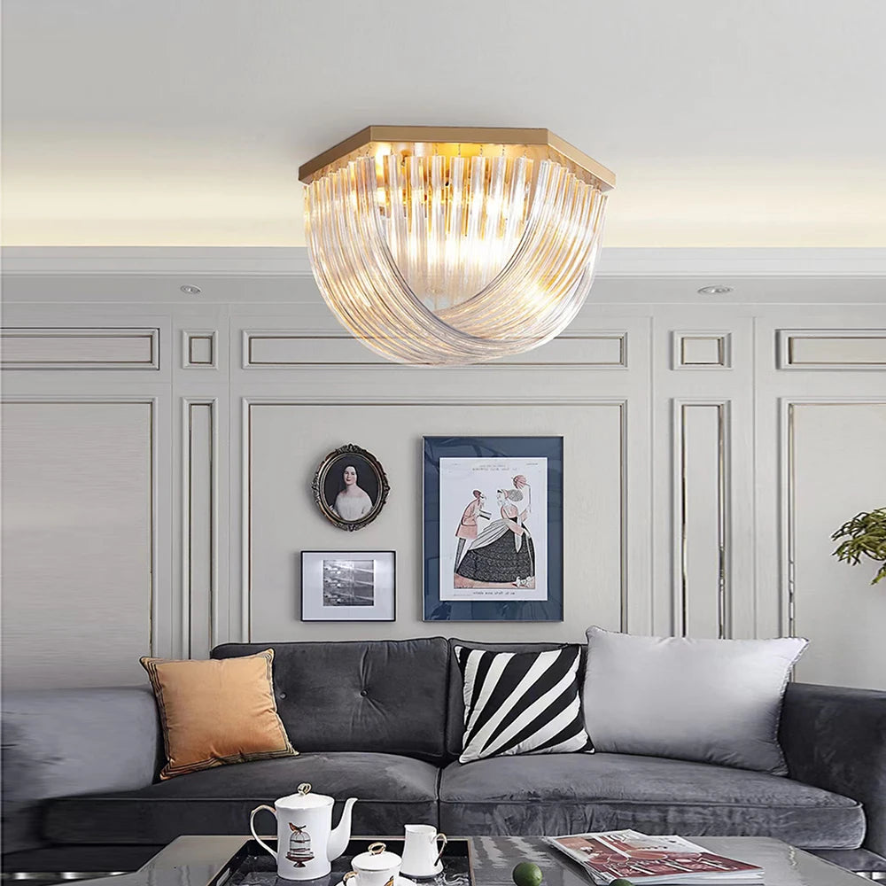 lustres led design moderne verre nordique - vue 3 sur 17