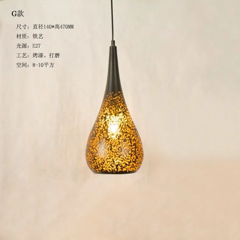 Saudi vintage hollow carved pendant light with decorative LED