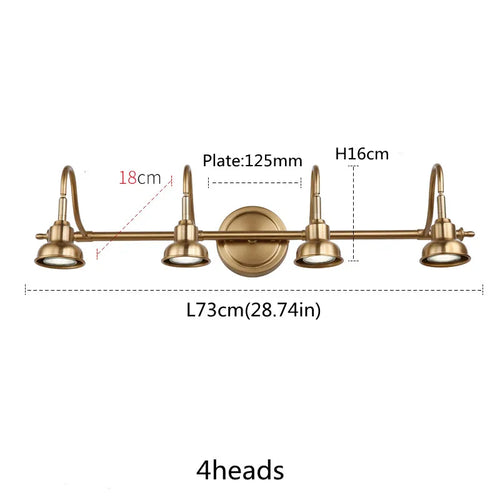 American Bronze Mirror Front Light , Bathroom Wall Lamps Mirror Light ,Powder Room Mirror Wall Lights Lighting LED Makeup Mirror - vue 11 sur 23