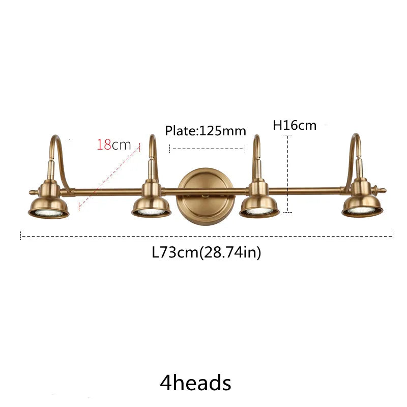 American Bronze Mirror Front Light , Bathroom Wall Lamps Mirror Light ,Powder Room Mirror Wall Lights Lighting LED Makeup Mirror - vue 10 sur 23