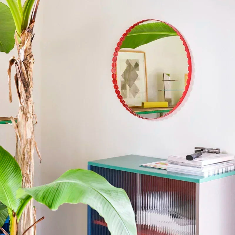 miroirs décoratifs rétro nordiques ronds personnalisés pour décoration intérieure - vue 4 sur 8