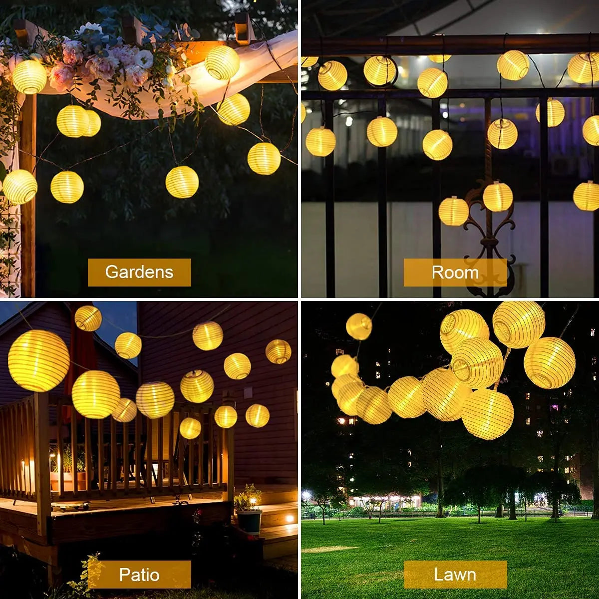 guirlande lumineuse solaire led pour décorations d'extérieur festive - vue 6 sur 7