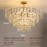 lustre moderne en cristal avec fleurs luminaire suspendu