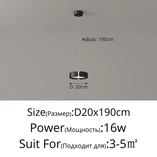 Italian minimalist style adjustable LED chandelier for modern decor - vue 12 sur 14