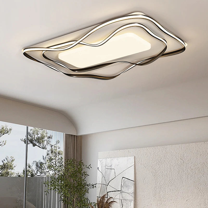plafonnier led moderne design simple avec télécommande - vue 3 sur 14
