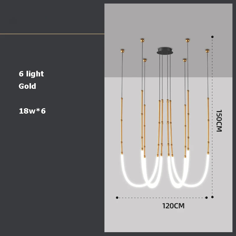 lustre art déco en métal noir avec éclairage led - vue 11 sur 16