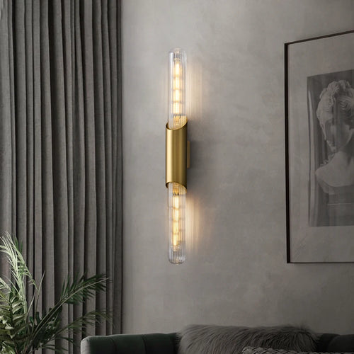 All Copper Wall Lamp, Simple And Minimalist Bedroom Headboard Light Luxury Staircase New Living Room Tv Background Wall Lamp - vue 3 sur 7