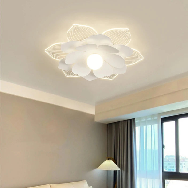 plafonnier moderne à fleurs en pétales pour décoration intérieure