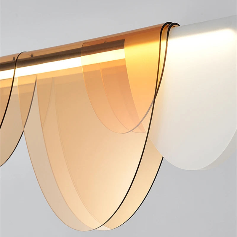 Lustre acrylique moderne nordique Led en verre coloré - vue 5 sur 10