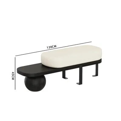 tabouret nordique en bois massif pour chaussures et repos - vue 14 sur 27