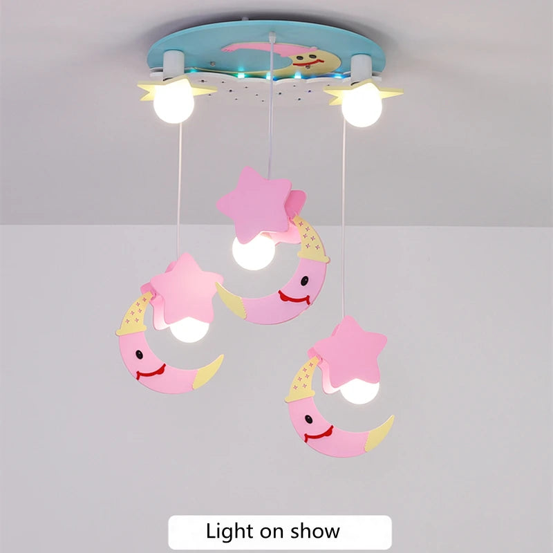plafonnier lune kawaii pour chambre fille design scandinave moderne - vue 6 sur 8
