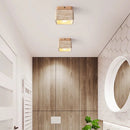 Plafonnier Led nordique moderne Downlight carré pierre bois crème Style Surface monté vers le bas lumière pour porche balcon couloir