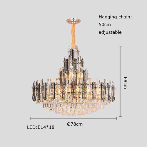 suspension à led en cristal design luxueux avec variateur d'intensité - vue 12 sur 11
