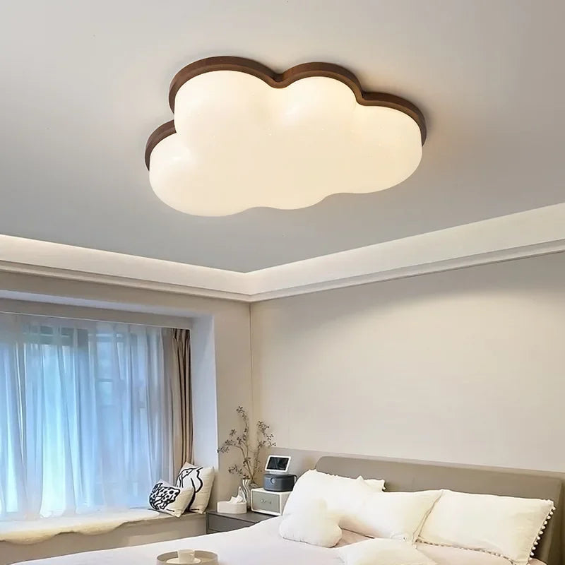 Plafonnier nordique en bois massif pour chambre à coucher - vue 4 sur 12