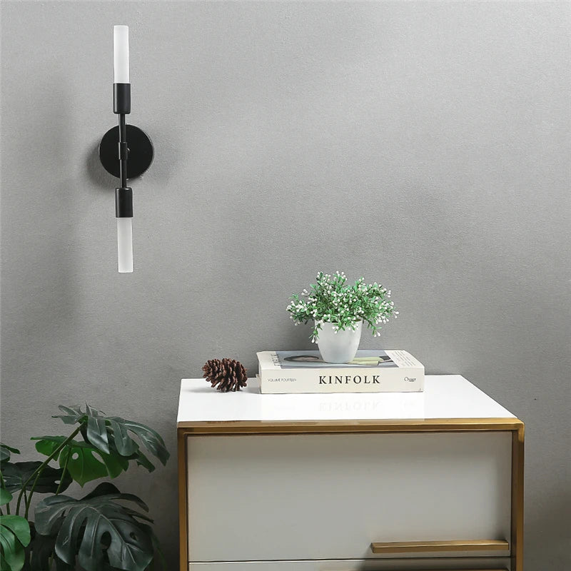 applique murale modernes minimalistes en verre 2 têtes - vue 7 sur 8