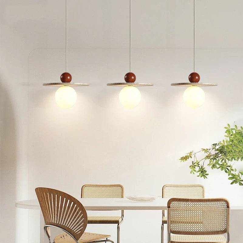 High Quality Cave Stone Hanging Light Glass Ball Ceiling Pendant Lamp Suspension Chandelier for Kitchen Island  Bedroom - vue 5 sur 7