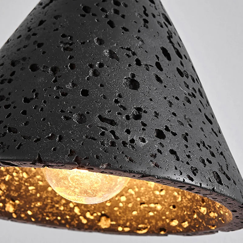 Sabi Wabi personnalité créative noir Restaurant café KTV atmosphère lustre maison chambre décoration LED pierre suspension lampe - vue 9 sur 8