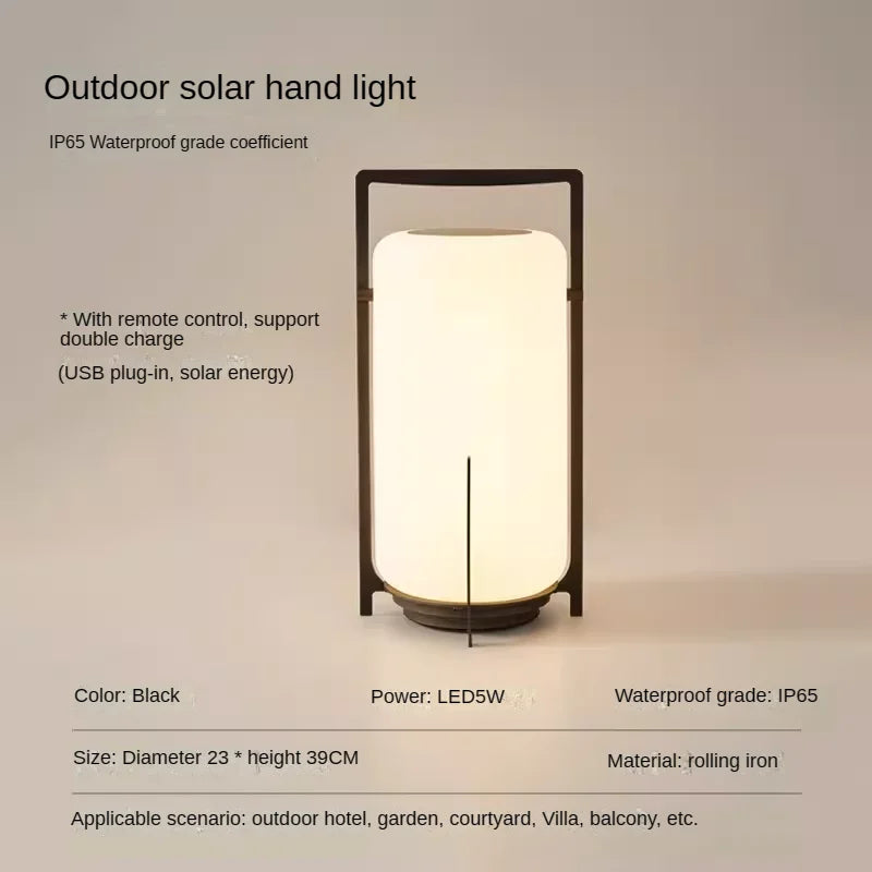 lampe de bureau portable led solaire usb avec télécommande étanche - vue 8 sur 10